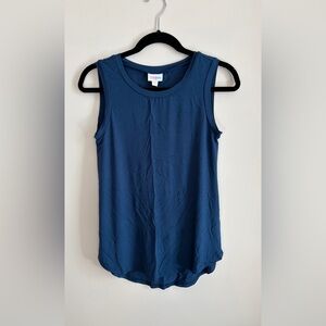 LuLaRoe Cocoa Tank XXS Navy Blue NWT High-Low Oversized Fit